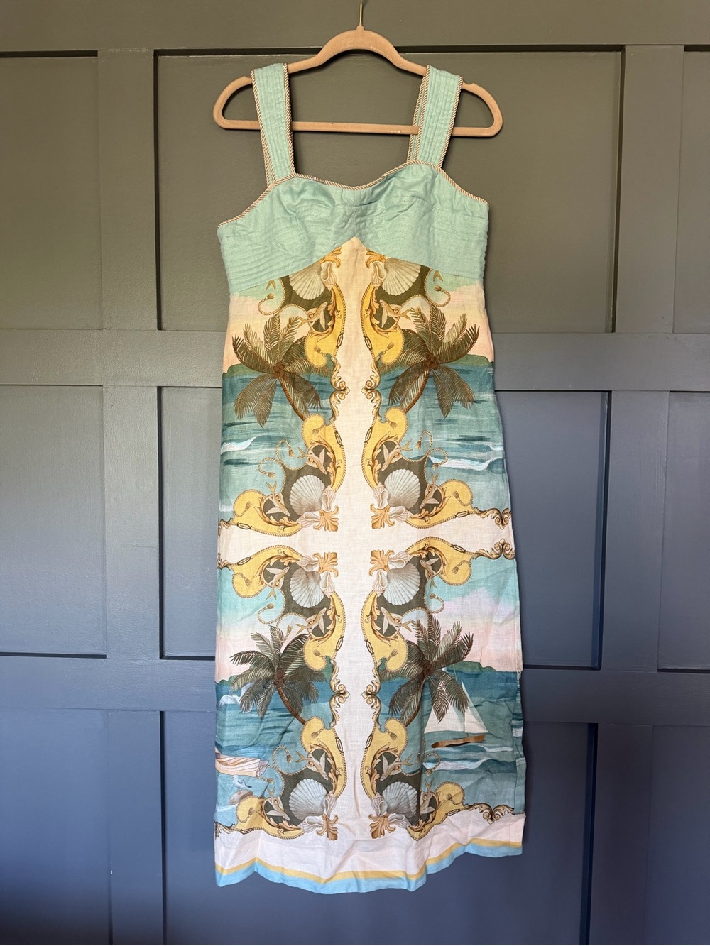 FARM Rio Mulicolor Royal Sea Linen Dress NWT - Picture 6 of 7